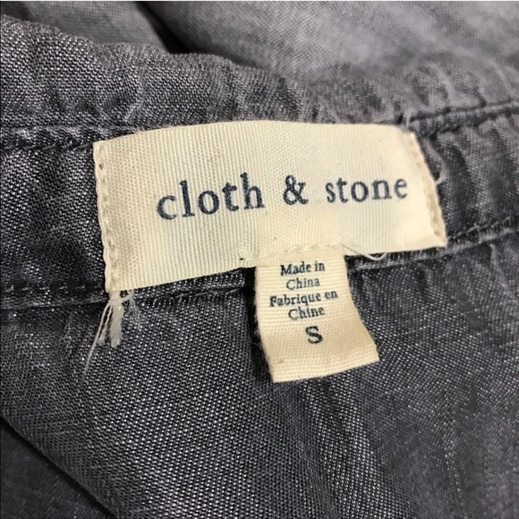 Anthro Cloth & Stone Greyscale Button Top Small - Picture 4 of 8